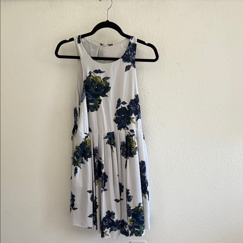 Free People Cream Dress with Dark Floral Accents